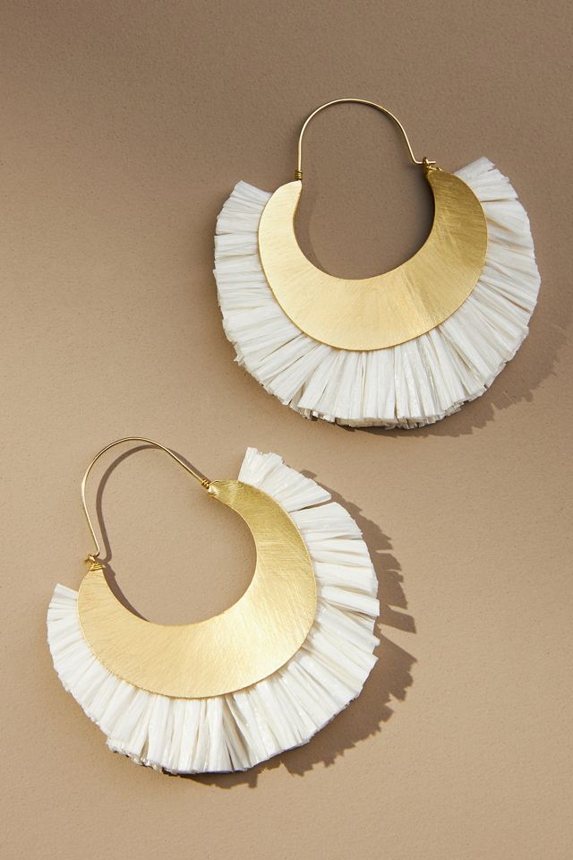 Raffia Drop Earrings Anthropologie