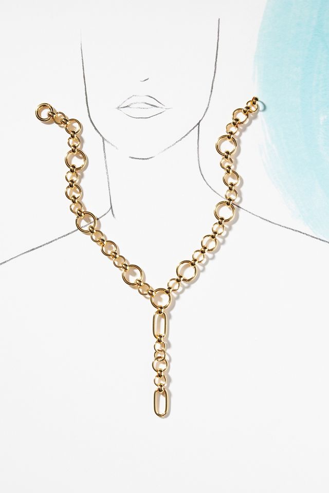 Oval Drop Tassel Necklace #2