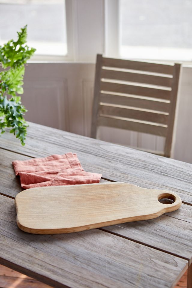 Organic Shaped Teak Root Serving Board with Handle #1