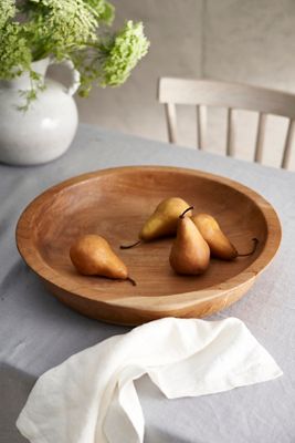 Shallow Teak Root Serving Bowl