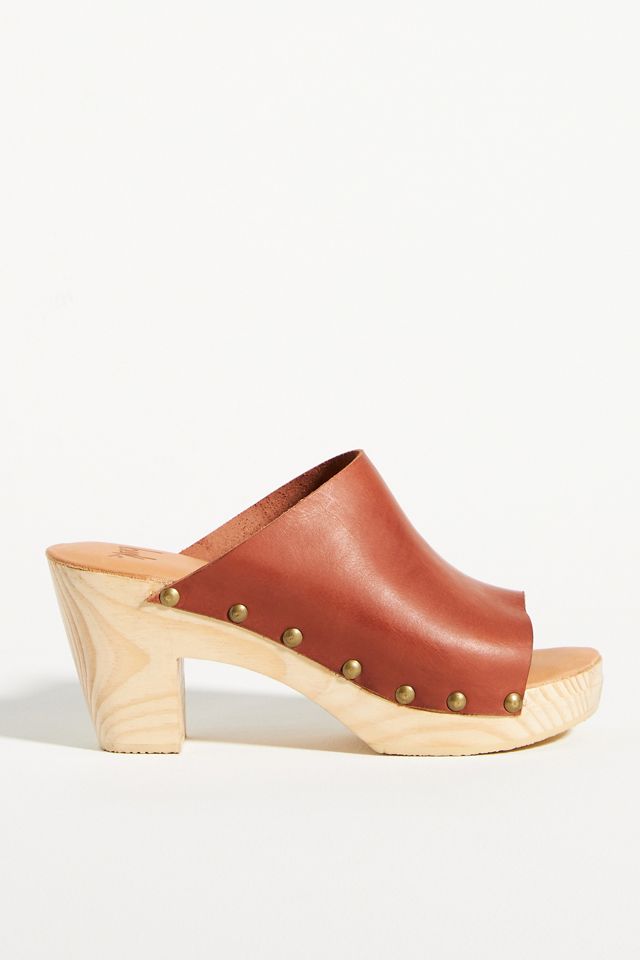 beek Peacock Clog Heels | Anthropologie