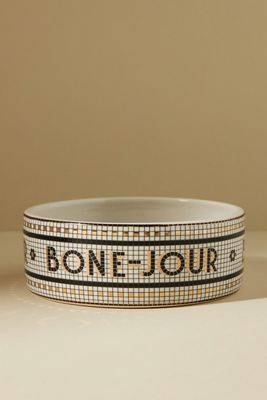 The Bistro Tile Small Stoneware Dog & Cat Bowl