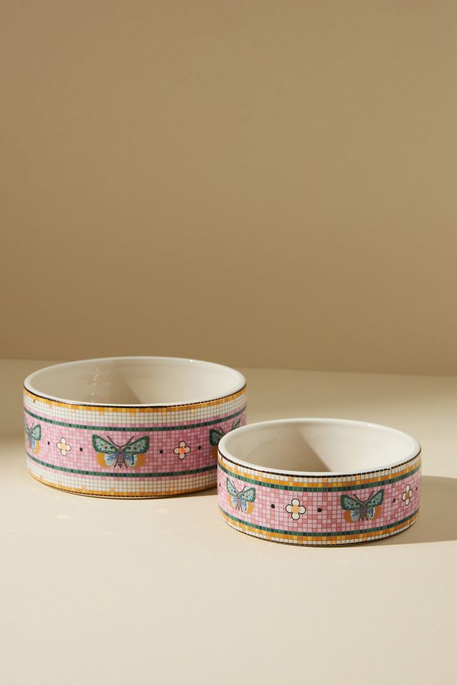 The Bistro Tile Large Stoneware Dog & Cat Bowl: Garden Edition #1