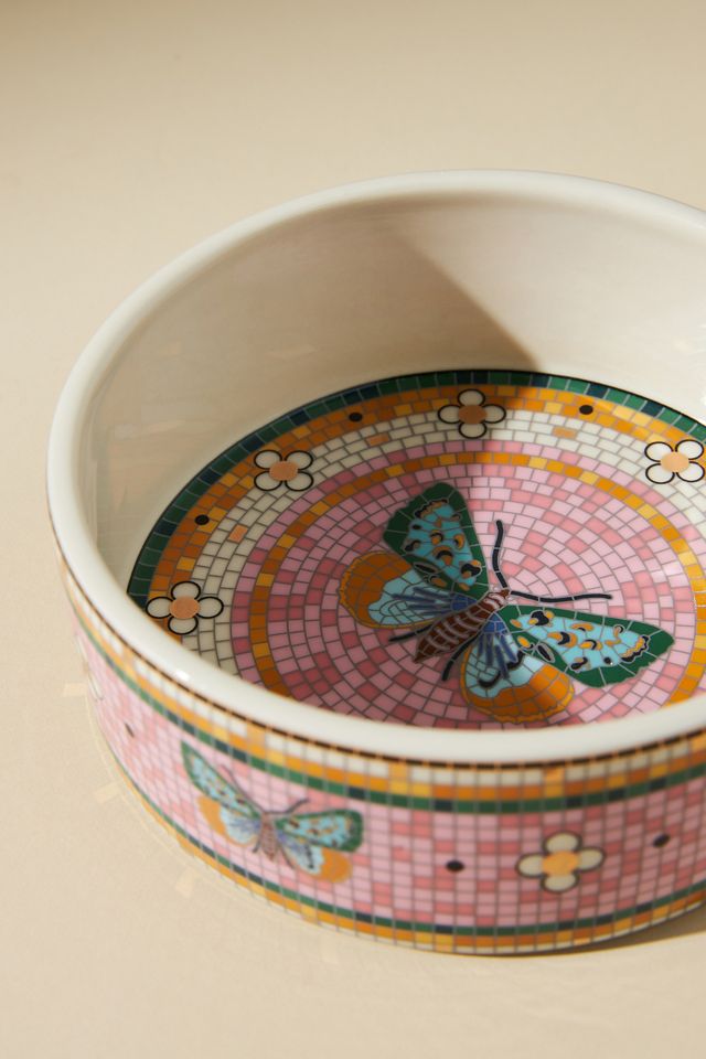 The Bistro Tile Small Stoneware Dog & Cat Bowl: Garden Edition #2