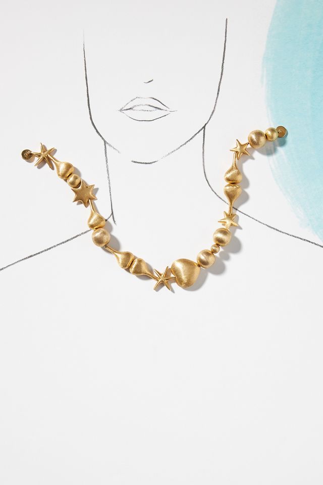 Timeless Pearly 24k Gold Heart & Star Necklace  #2