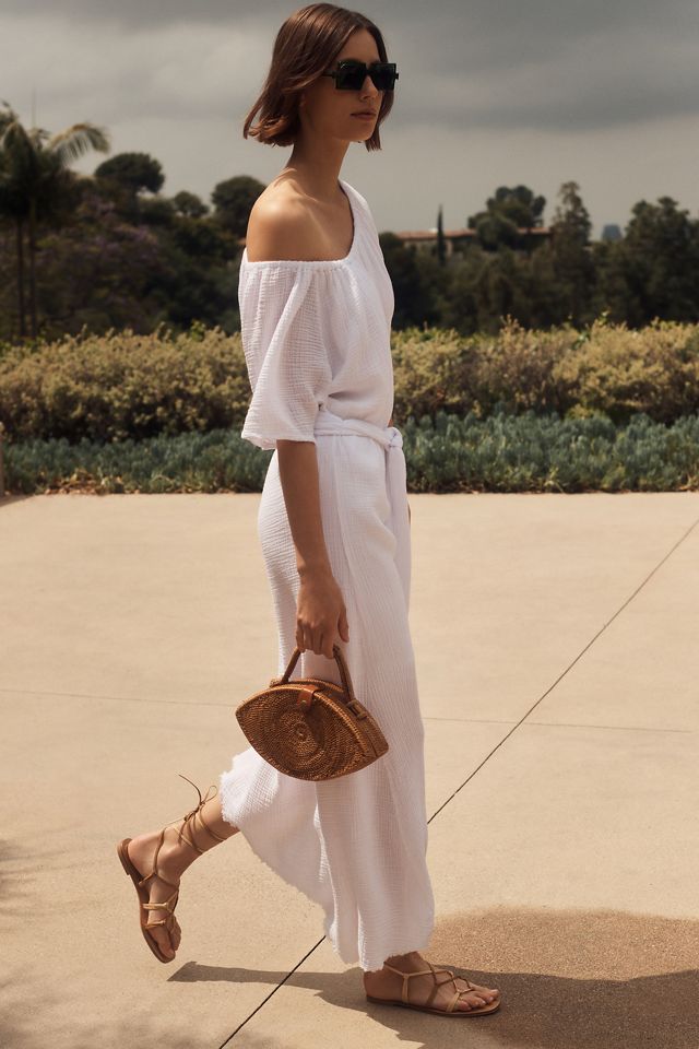 Stateside One-Shoulder Gauze Midi Dress #1