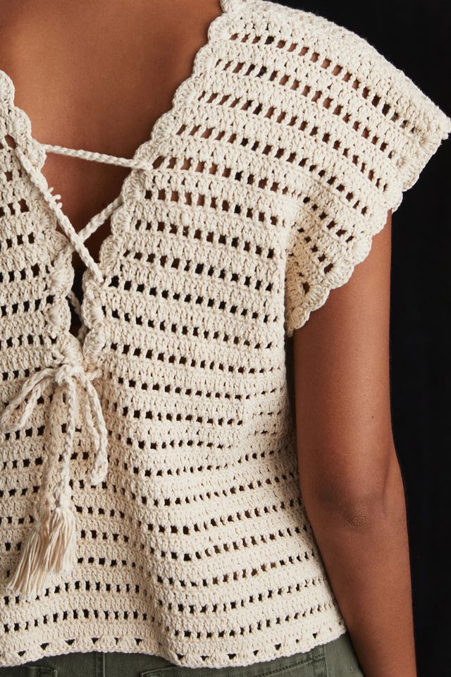 Open Back Crochet Vest | Anthropologie