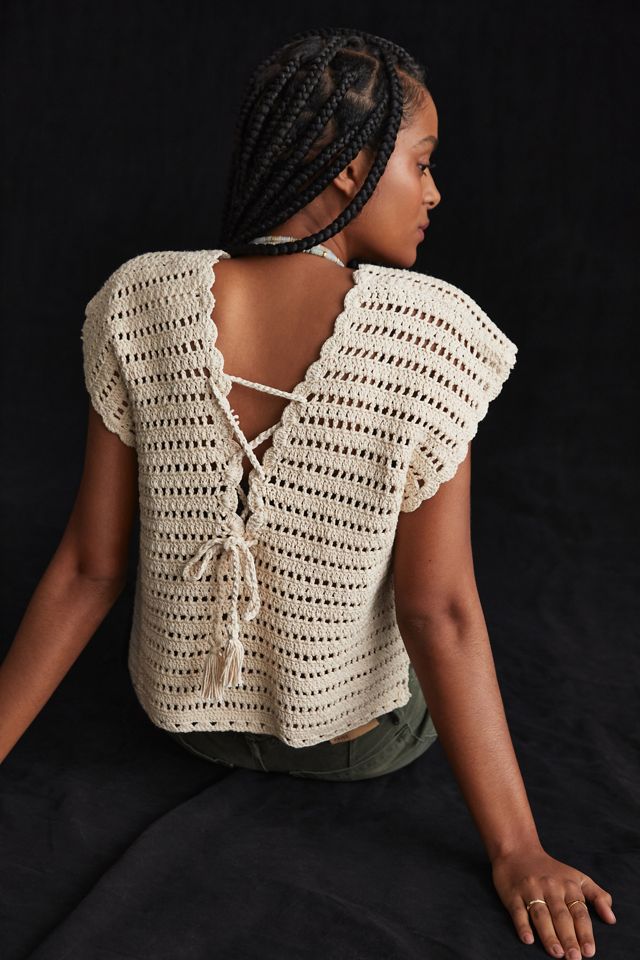 Open Back Crochet Vest | Anthropologie