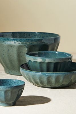 Reactive Glazed Latte Bowls, Set of 4