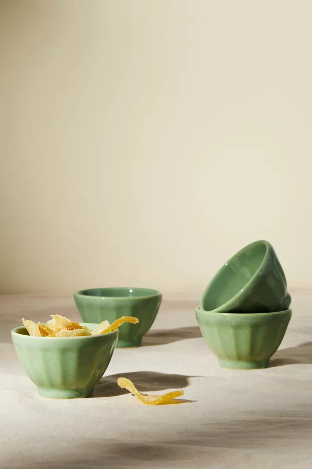 Anthropologie Mini Reactive Glazed Latte Bowls, Set of 4