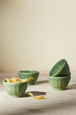 Mini Reactive Glazed Latte Bowls, Set of 4