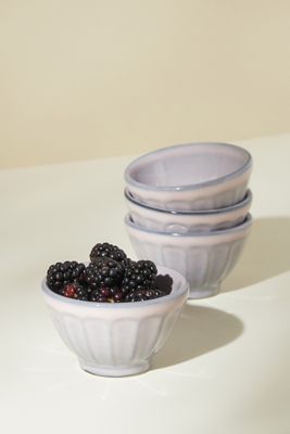 Mini Reactive Glazed Latte Bowls, Set of 4
