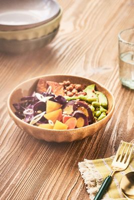 Reactive Glazed Latte Pasta Bowls, Set of 4