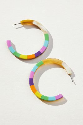 Sunshine Tienda Skinny Rainbow Hoop Earrings | Anthropologie