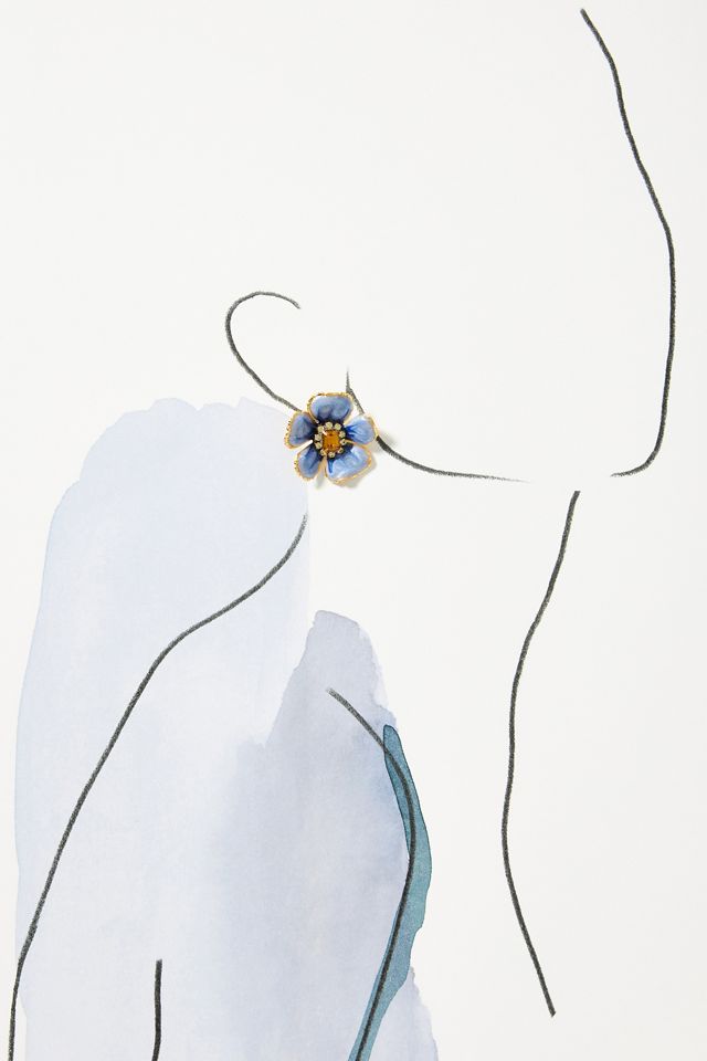 The Pink Reef Hand-Painted Pearl & Flower Earrings #3