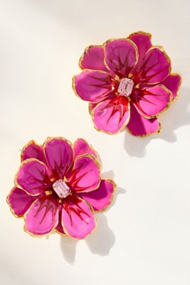 The Pink Reef Handpainted Earrings