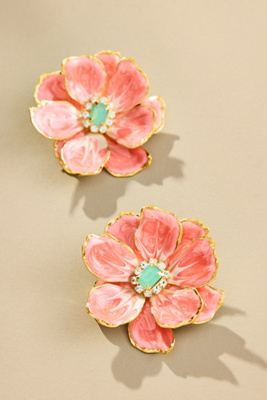 The Pink Reef Handpainted Earrings