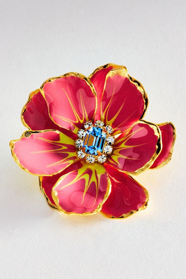 The Pink Reef Handpainted Earrings | Anthropologie display picture 1