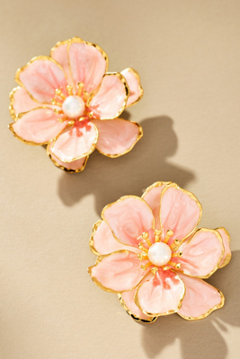 The Pink Reef Handpainted Earrings