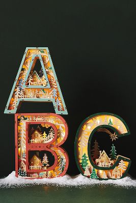 Anthropologie lite up hotsell letters Christmas scene