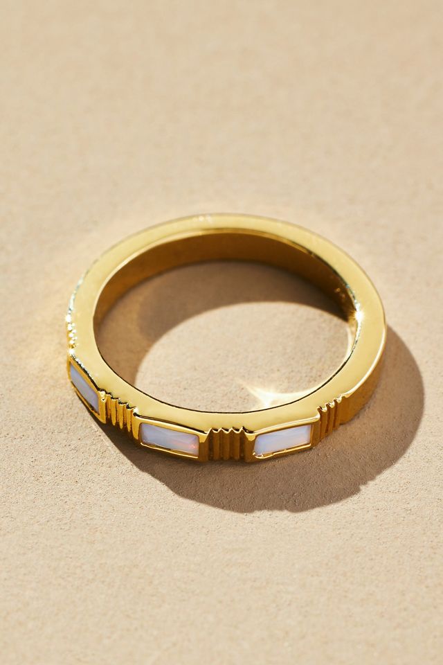Embedded-Flat Stone Ring | Anthropologie