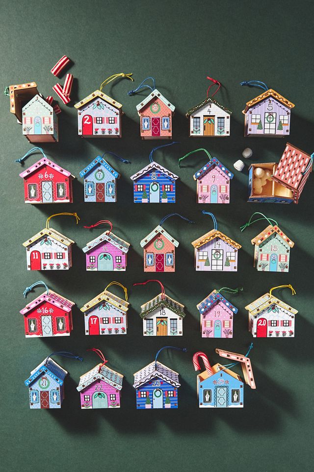 Village Advent Calendar Ornaments, Set of 24 #1