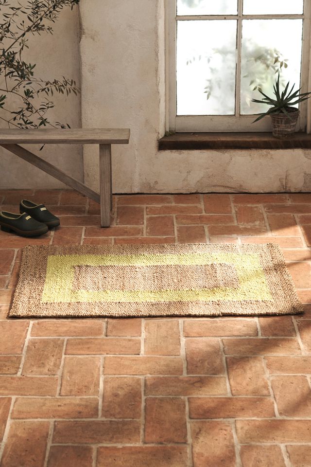 Yellow Border Jute Rug | AnthroLiving
