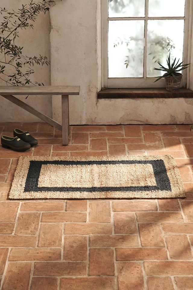 Black Border Jute Rug AnthroLiving