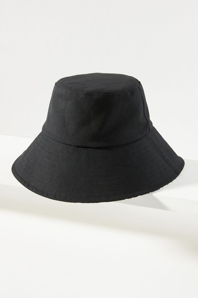Anthropologie-Reversible Canvas Bucket Hat in Navy&White Reversible Canvas Bucket Hat | Anthropologie main image 2