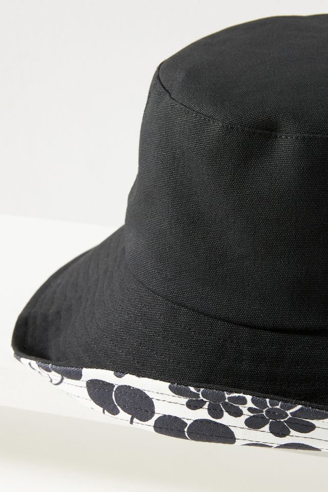 Anthropologie-Reversible Canvas Bucket Hat in Navy&White Reversible Canvas Bucket Hat | Anthropologie main image 3