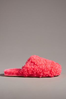 Ugg Maxi Curly Slide Slippers In Pink