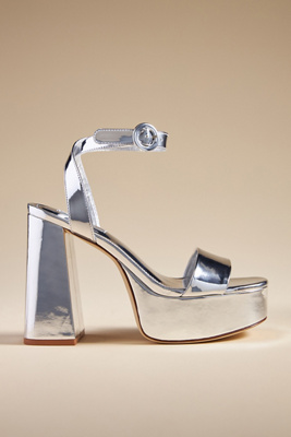 Larroude Dolly Heels In Silver