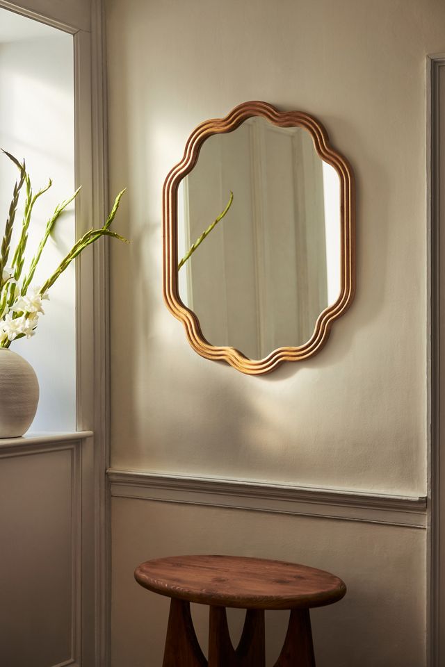 Clara Wood Scalloped Wall Mirror #2
