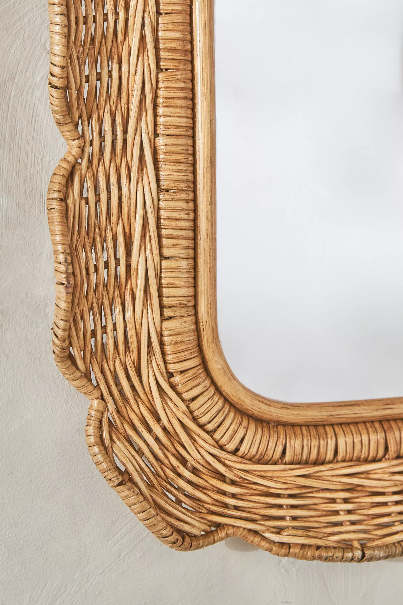 Sutton Rattan Wicker Portrait Wall Mirror - thumbnail 2