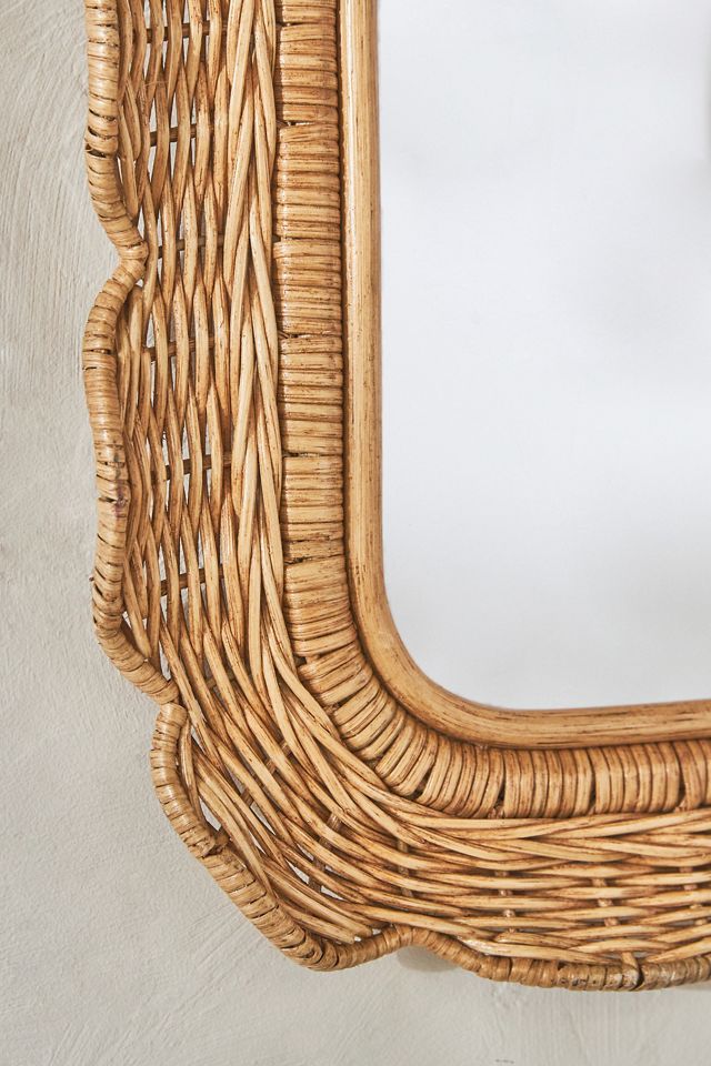 Sutton Rattan Wicker Portrait Wall Mirror #1