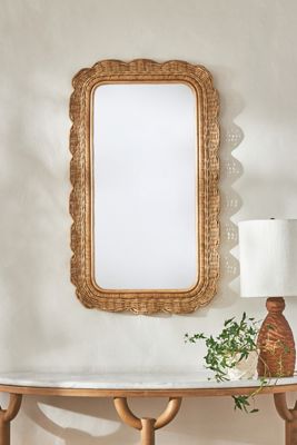 Sutton Rattan Wicker Portrait Wall Mirror