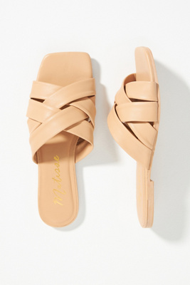 Matisse Pressure Woven Slide Sandal In Beige