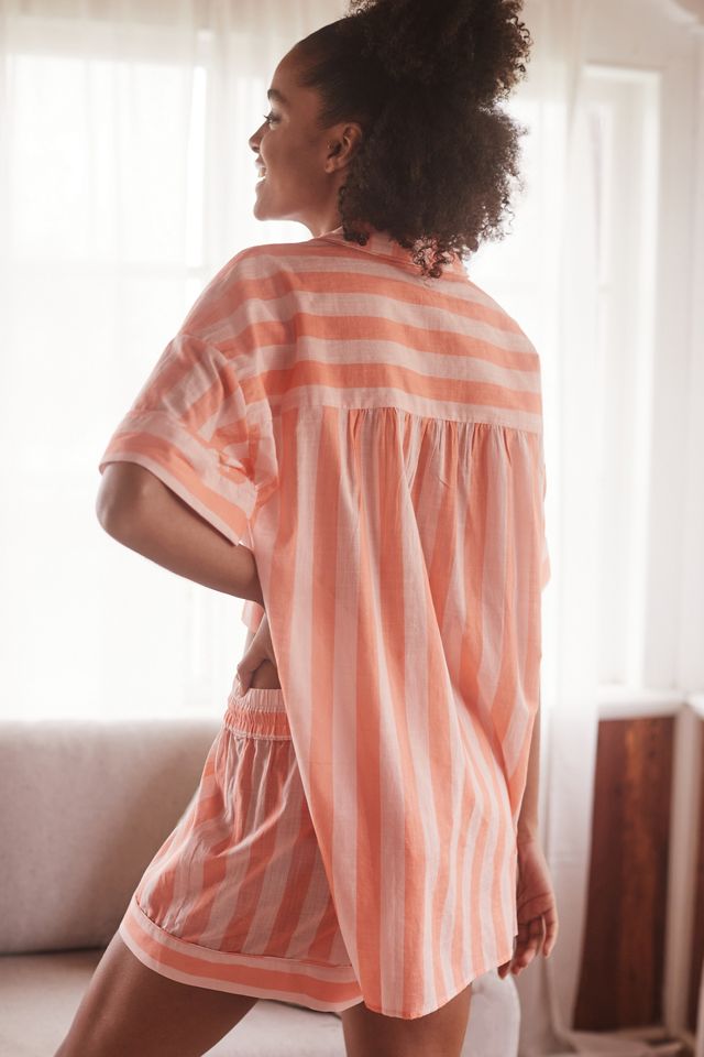 By Anthropologie Two-Piece Stripe Pajama Shorts Set #4