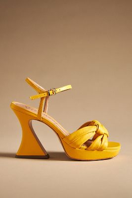 Vicenza Knotted Platform Heels In Yellow