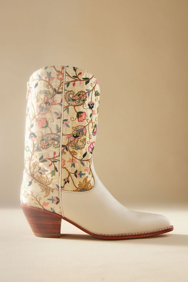 Floral embroidered shop western boots