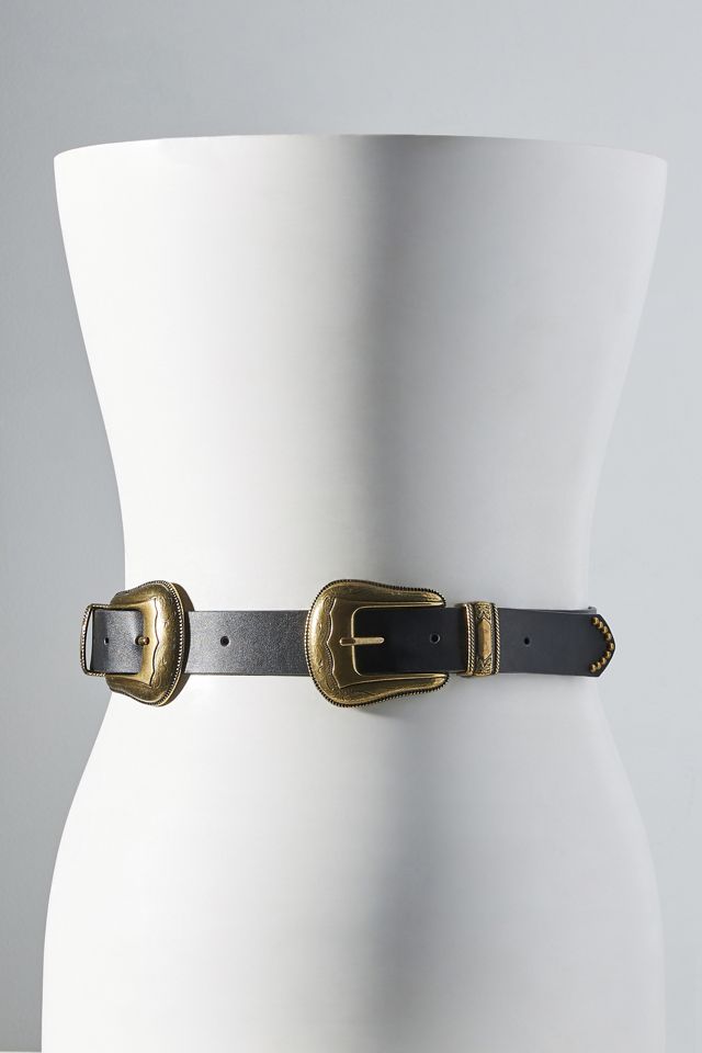 Western Double-Buckle Belt | Anthropologie display picture 3