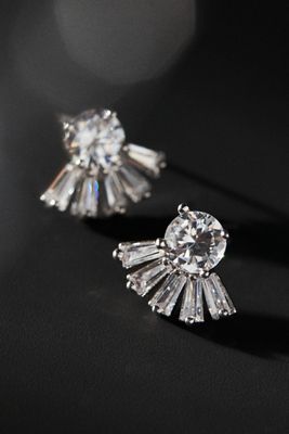 Kenneth Jay Lane Baguette Fan Earrings