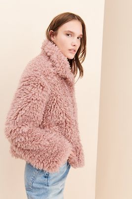 pink fluffy teddy jacket