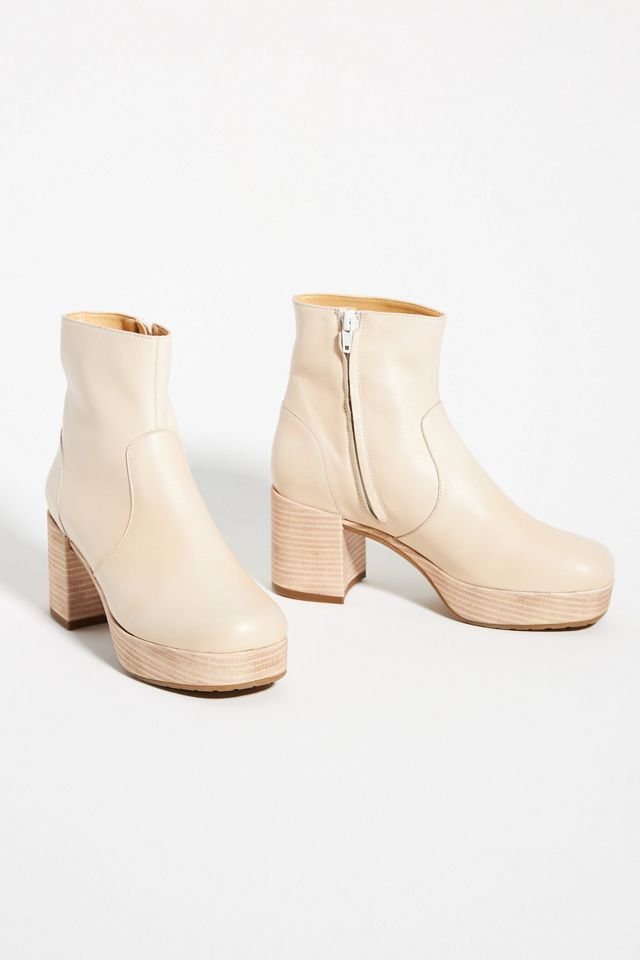 By Anthropologie Leather Platform Boots #1