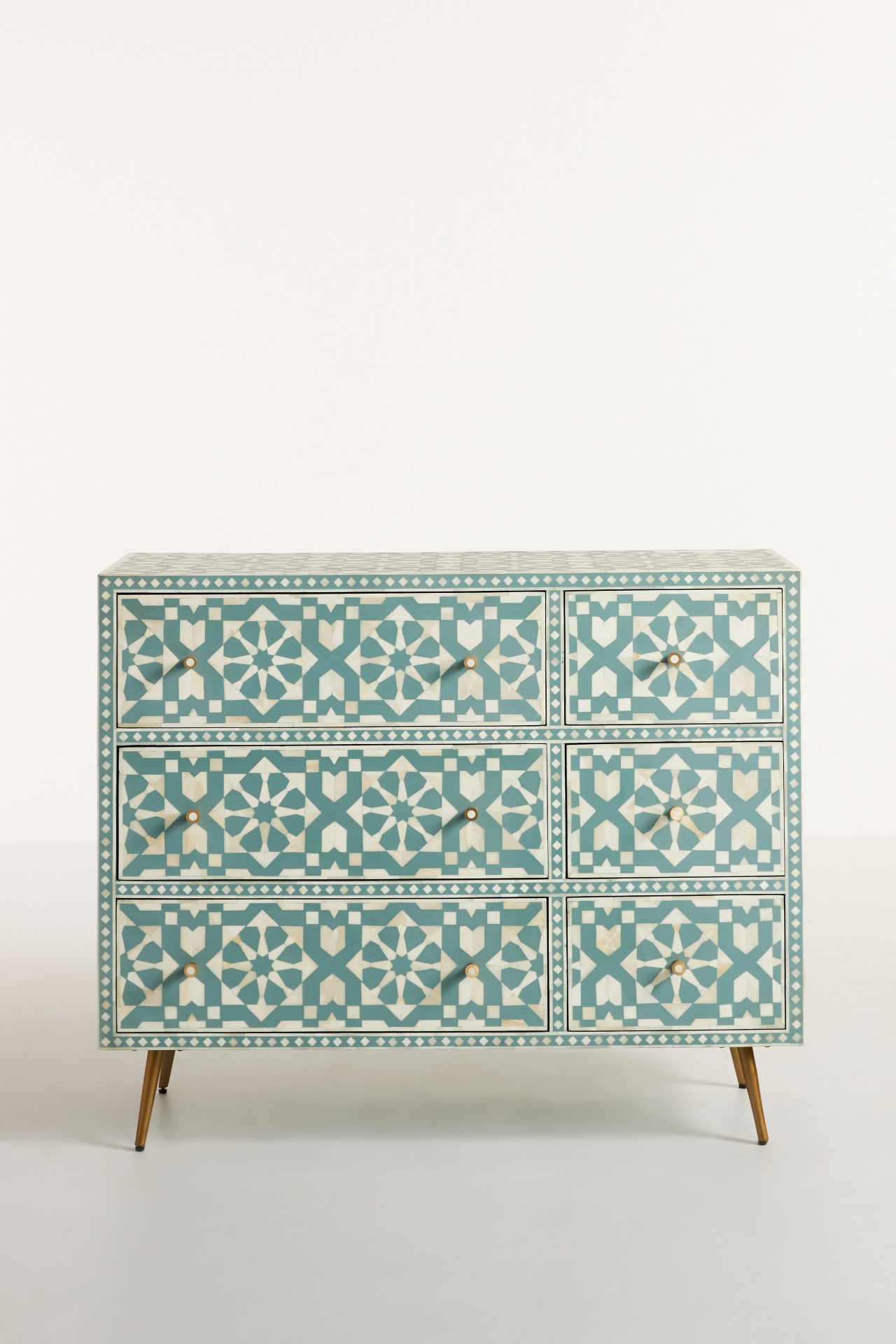 Moroccan Inlay Six-Drawer Dresser