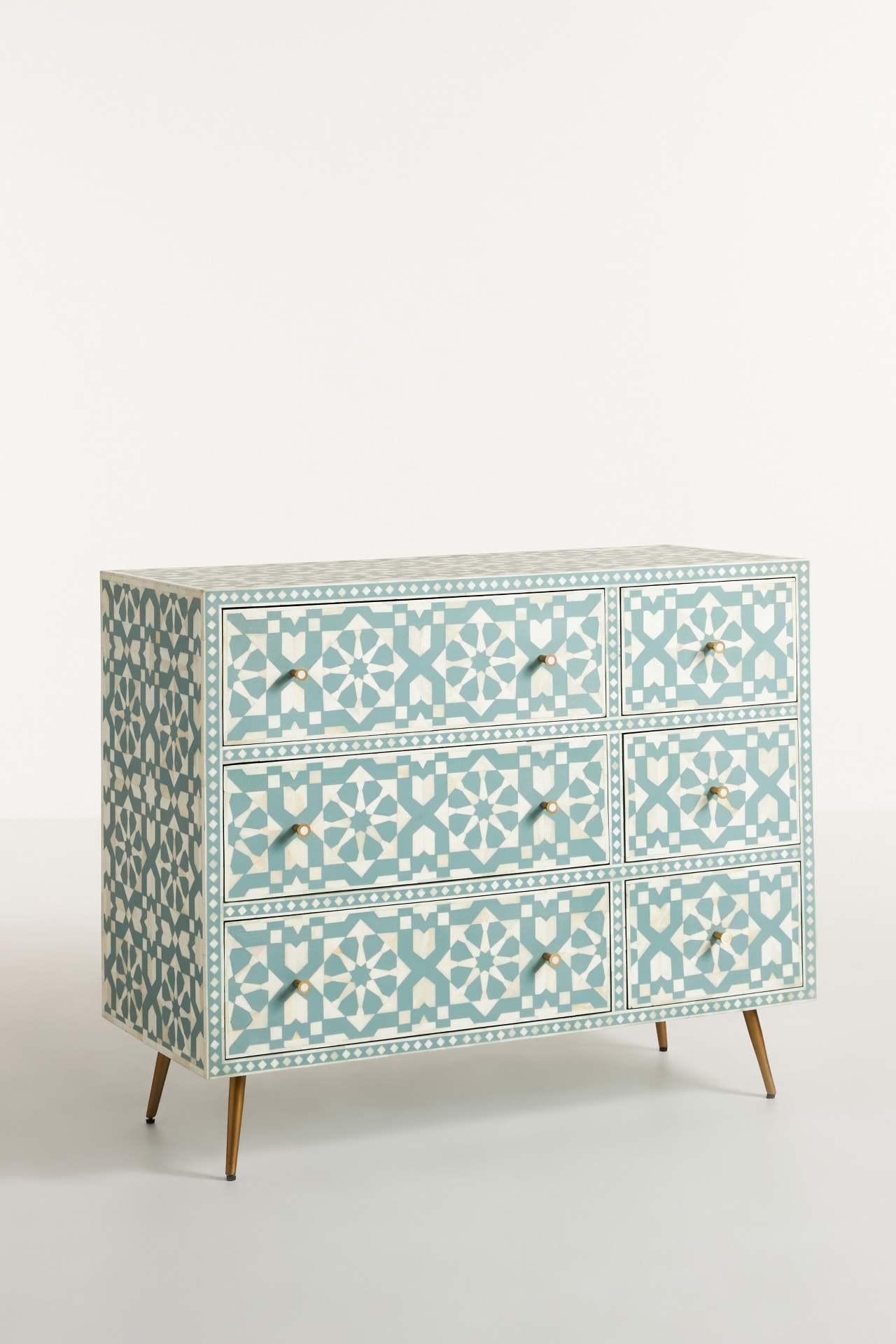 Moroccan Inlay Six-Drawer Dresser