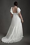 BHLDN Valerie Flutter-Sleeve Pleated Satin Wedding Gown #5