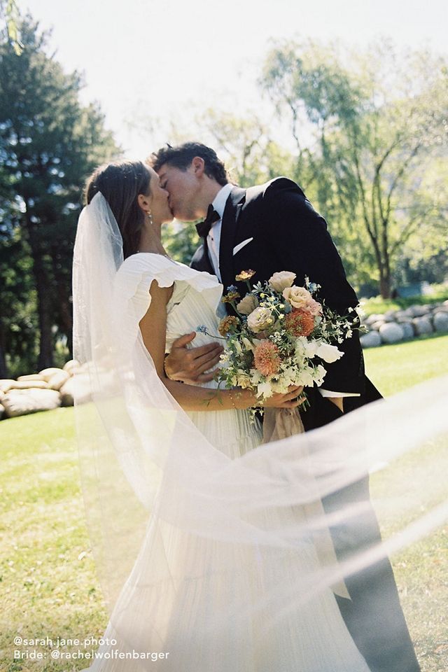 BHLDN Valerie Flutter-Sleeve Pleated Satin Wedding Gown #13