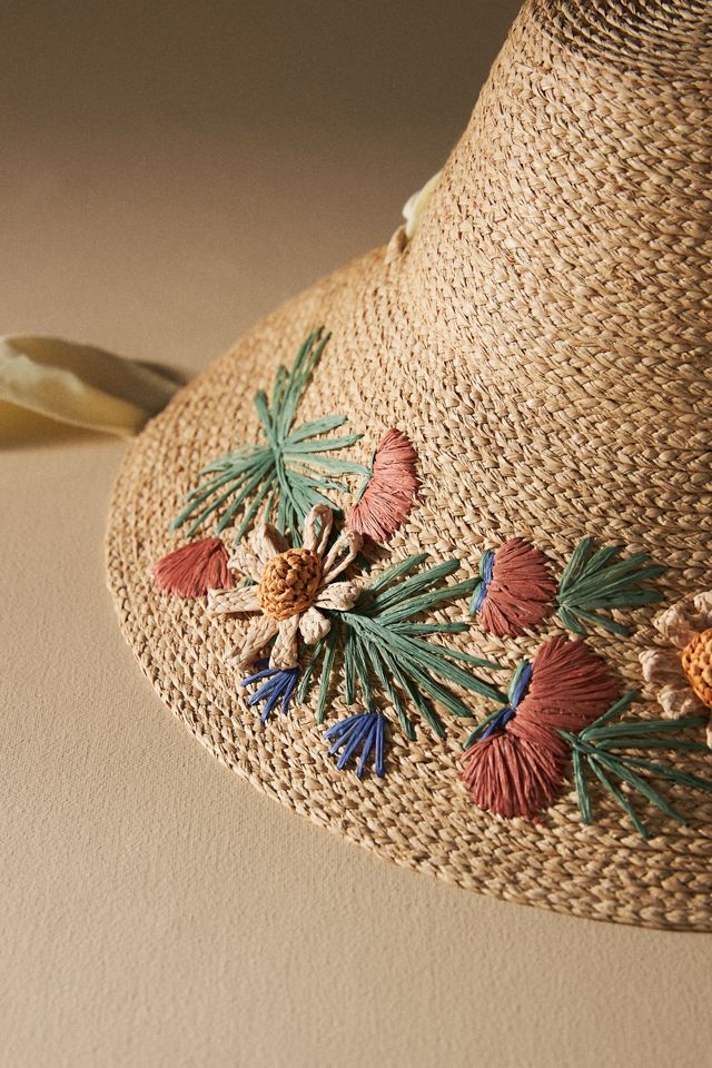 Lele Sadoughi Embroidered Straw Hat #2