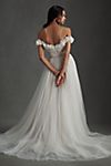 Watters Corrine Ruffled Off-Shoulder Tulle A-Line Wedding Gown #3